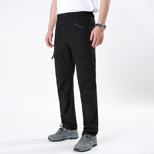 Herren  technische Trekkinghose mit elastischem Bund, vorgeformten Knien und multiplen Cargo- und Reißverschlusstaschen EB
