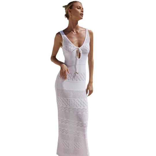 Damen Häkel-Maxi-Kleid mit schmalem Schnitt EB