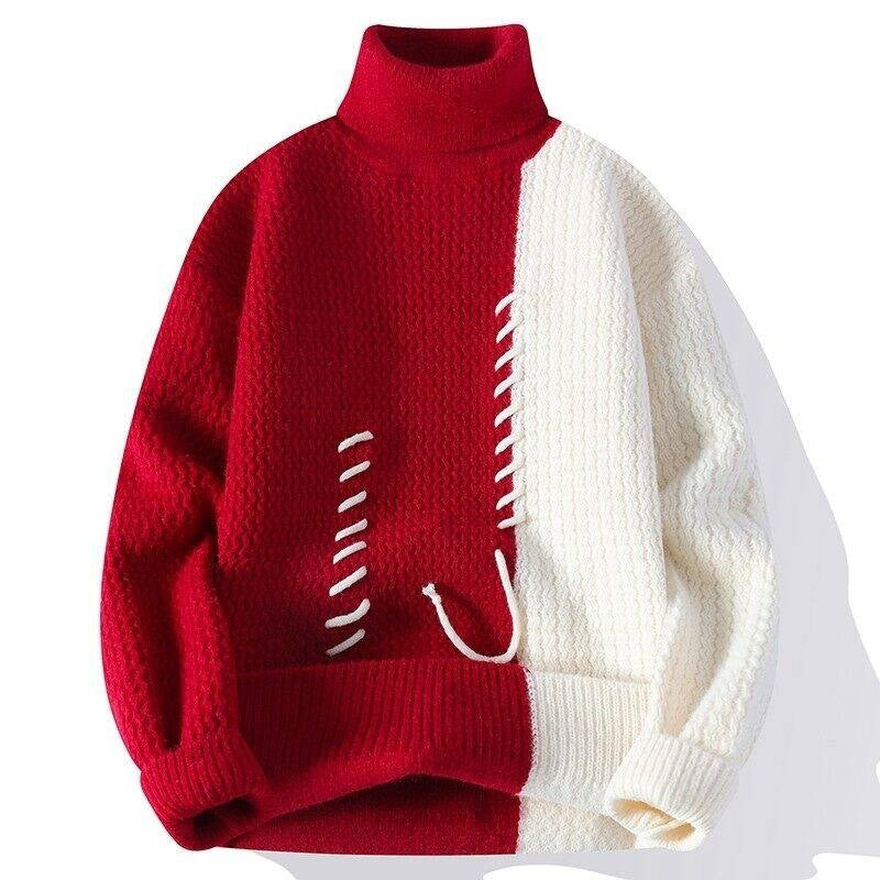 Unisex nan strukturierter Oversize-Strickpullover mit Zopfmuster und dekorativer Steppnaht EB