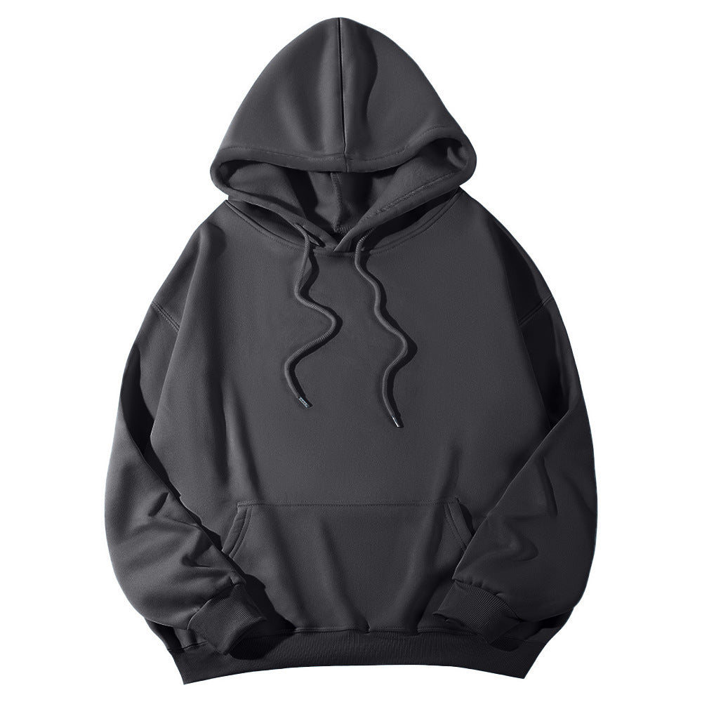 Unisex Oversize-Fleece-Hoodie mit tiefer Schulter, Kängurutasche und breitem Rippbund EB