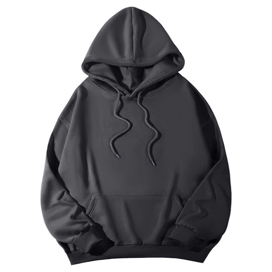 Unisex Oversize-Fleece-Hoodie mit tiefer Schulter, Kängurutasche und breitem Rippbund EB