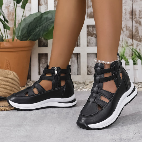 Damen Sportliche Plateausandalen mit verstellbarem Riemendesign EB