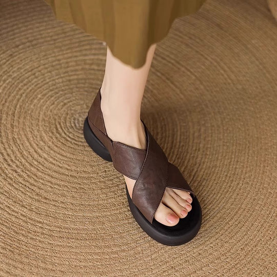 Damen Moderne Komfortsandalen mit Klettverschluss EB
