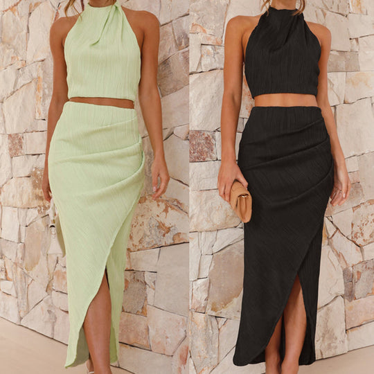 Damen Maxikleid im eleganten Hochkragenstil mit seitlichem Schlitz und figurschmeichelndem Schnitt EB