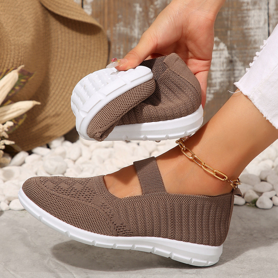 Damen Atmungsaktive und flexible Ballerinas mit elastischem Riemen EB