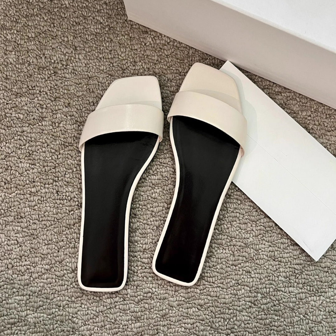 Damen Flache Pantoletten mit breitem Riemendesign und komfortabler Sohle EB