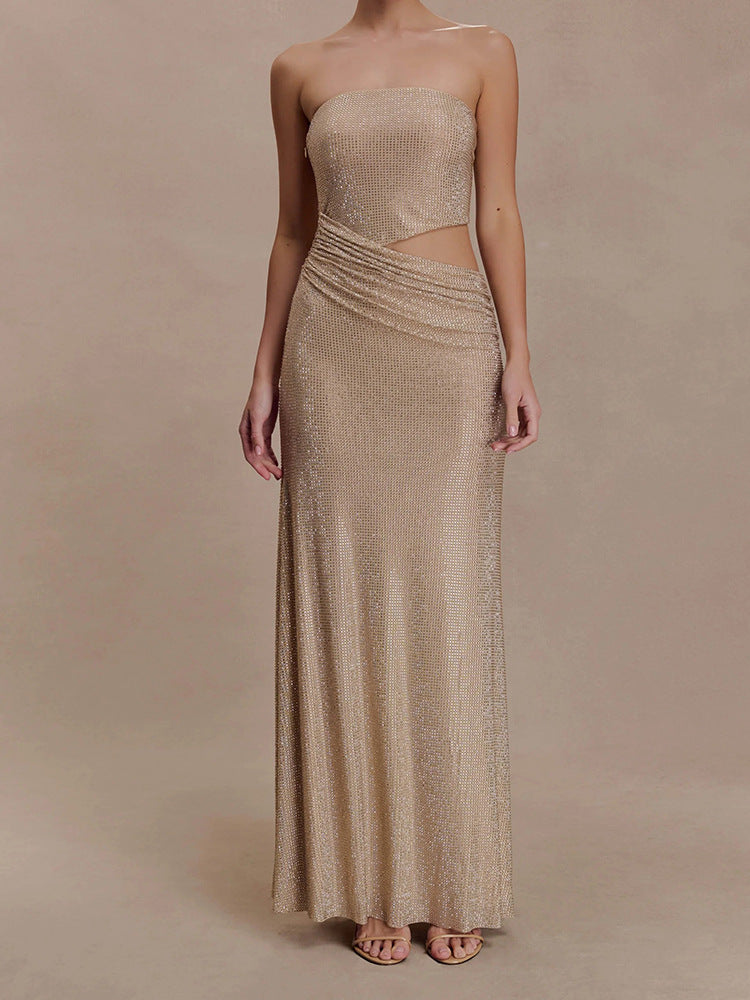 Damen Glamouröses Abendkleid mit Raffungen EB