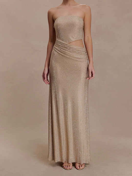 Damen Glamouröses Abendkleid mit Raffungen EB