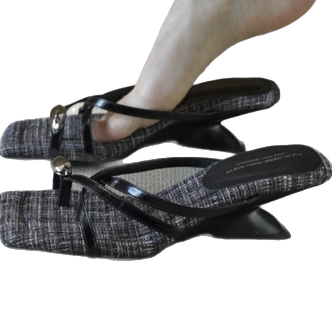 Damen Slingback-Pantoletten mit modischem Design und elegantem Absatz EB