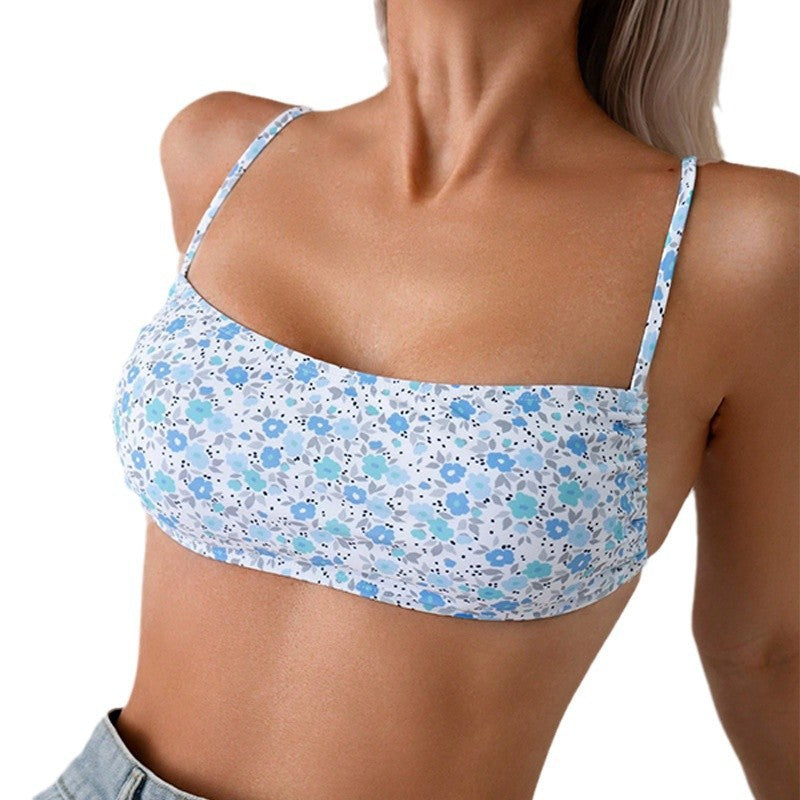 Damen Bandeau-Bikinioberteil mit floralem Muster EB