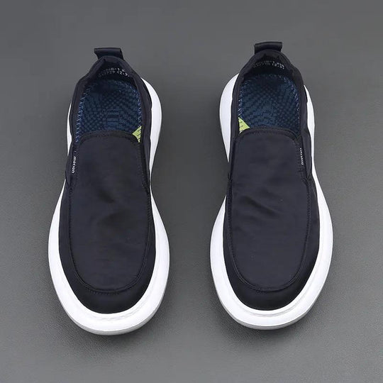 Damen bequeme Slip-On Sneakers mit elastischem Kragen und flexibler Sohle EB