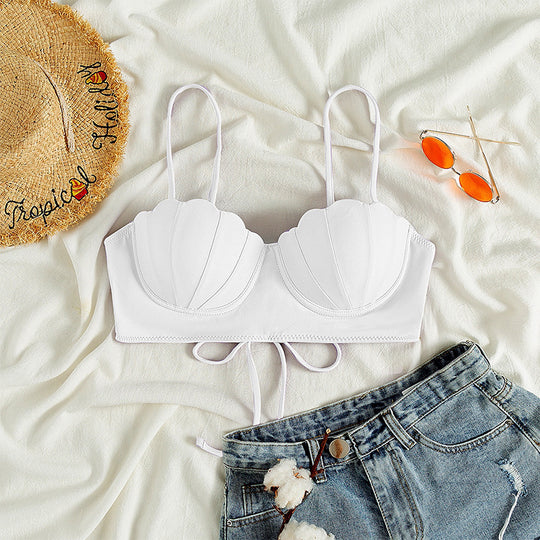 Damen Bikinioberteil mit Muschel-Design und verstellbaren Trägern EB