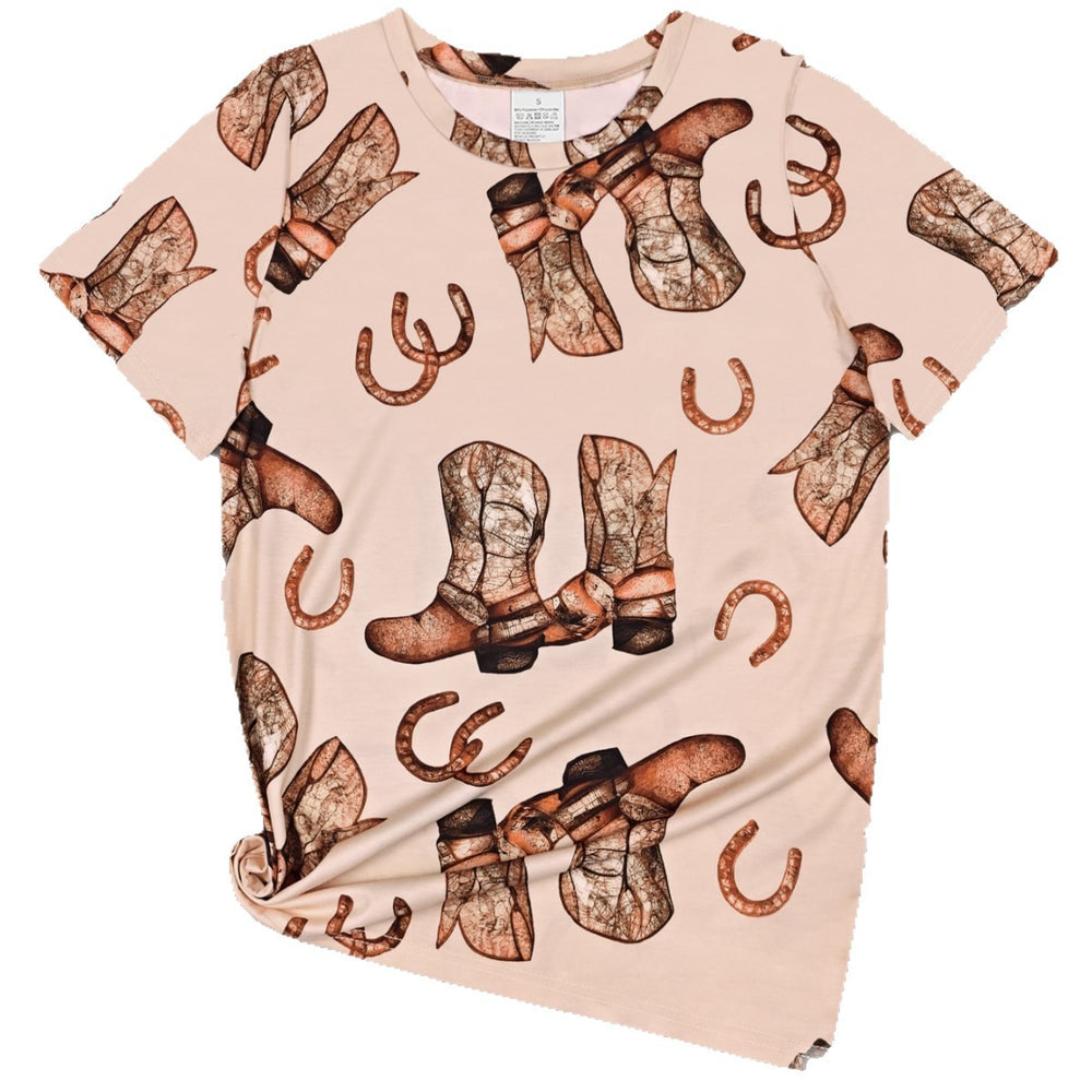 Damen Grafik T-Shirt mit Cowboy-Motiv EB