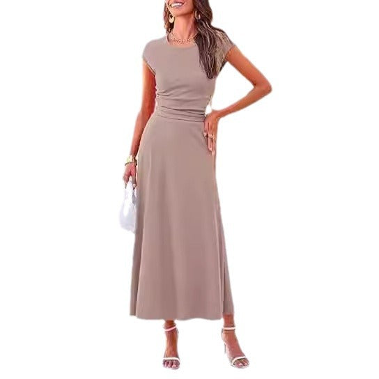 Damen Maxikleid mit Raffinierten Raffungselementen und Elegantem Schnitt EB