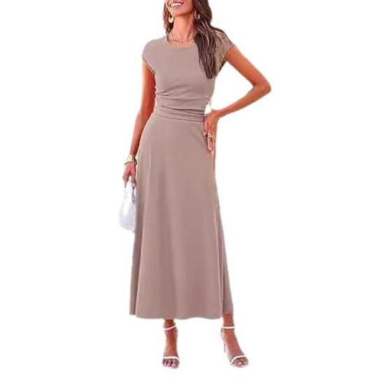 Damen Maxikleid mit Raffinierten Raffungselementen und Elegantem Schnitt EB