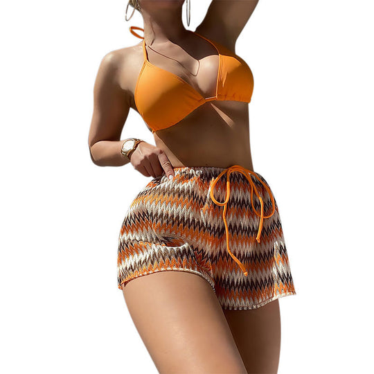 Damen Triangel-Bikini mit lässiger Shorts EB