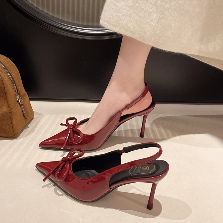 Damen elegante Slingback-Pumps mit Schleifen-Detail EB