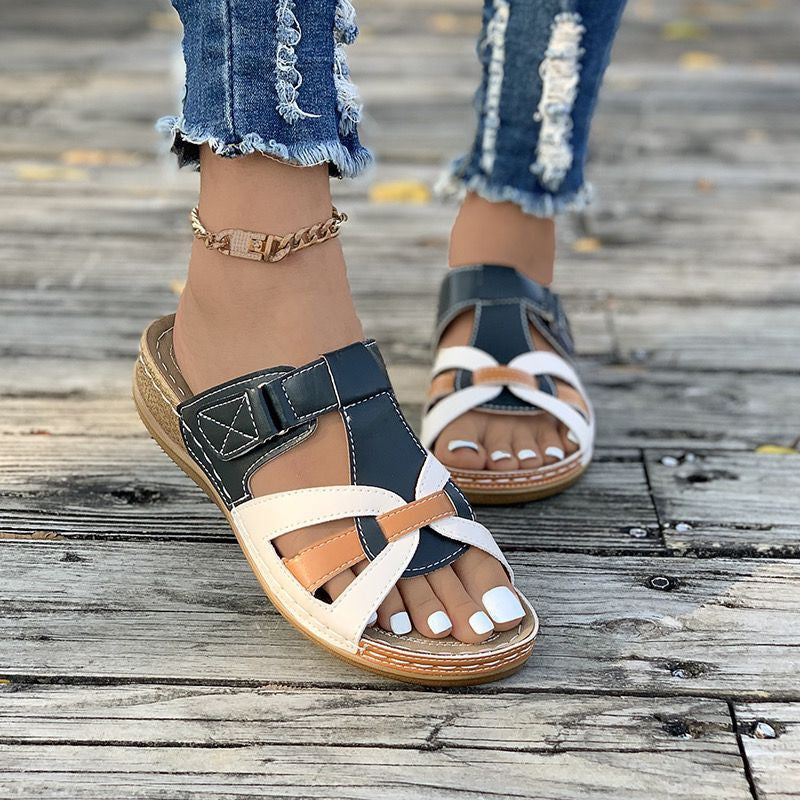 Damen Bequeme Riemensandalen mit ergonomischem Fußbett und modischem Riemendesign EB