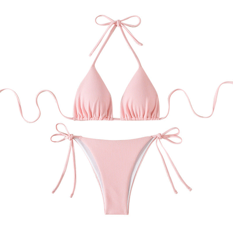 Damen Triangel-Bikini mit verstellbaren Riemen und raffinierten Details EB