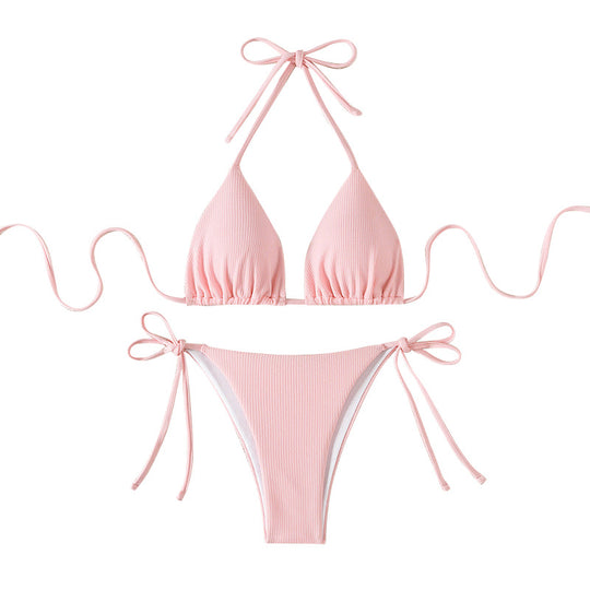 Damen Triangel-Bikini mit verstellbaren Riemen und raffinierten Details EB