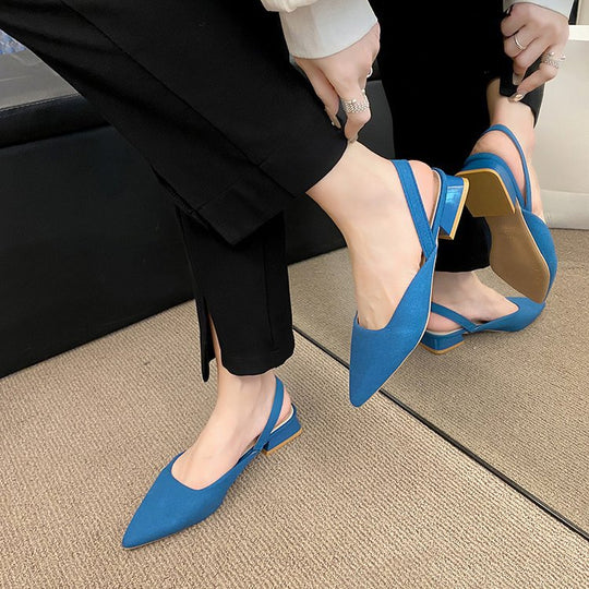 Damen Slingback-Pumps mit spitz zulaufendem Design und stylischem Blockabsatz EB