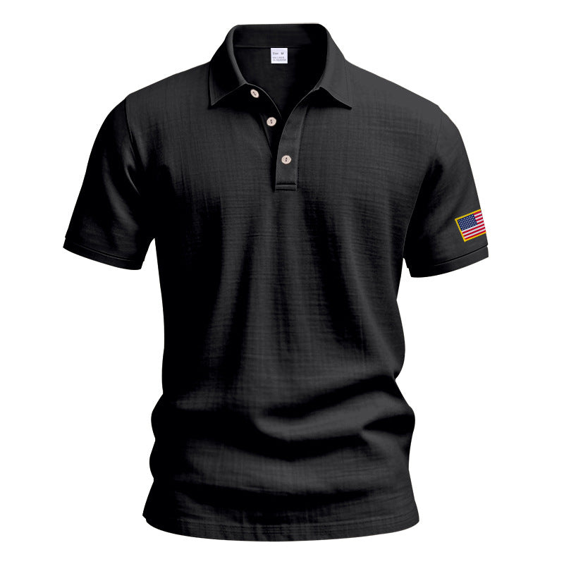 Herren Poloshirt mit strukturiertem Design und Kontrastknopf EB