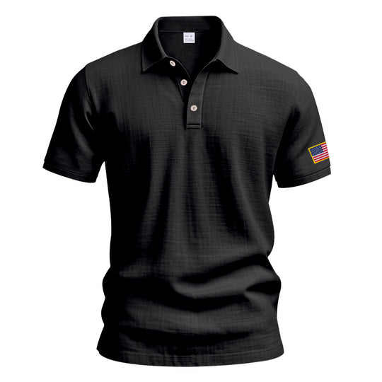 Herren Poloshirt mit strukturiertem Design und Kontrastknopf EB