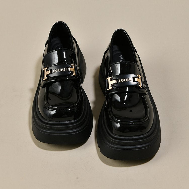 Damen modische Plateauschuhe mit dekorativer Schnallenverzierung und rutschfester Sohle EB