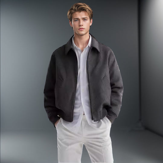 Herren farbenfrohe Fleece-Bomberjacke mit seitlichen Taschen EB