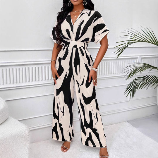 Damen Jumpsuit mit weiten Ärmeln und elegantem Gürtel EB