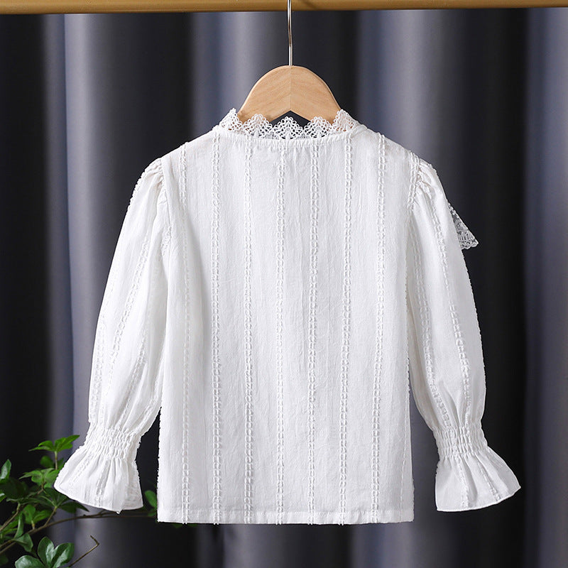 Mädchen Bluse mit romantischen Spitzendetails EB