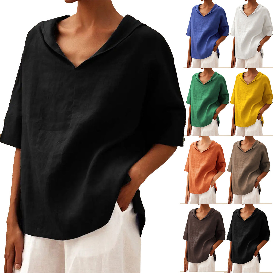 Damen Lässige Bluse mit floralem Muster und modernem Kragen EB