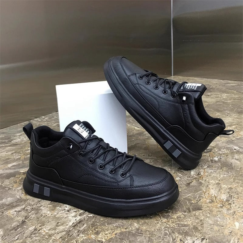 Damen modische Leder Sneakers mit rutschfester Sohle EB