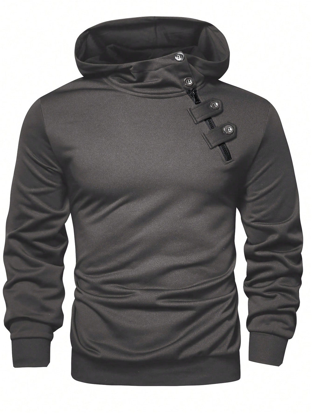 Herren Hoodie mit innovativem Kragen und praktischer Taschenlösung EB