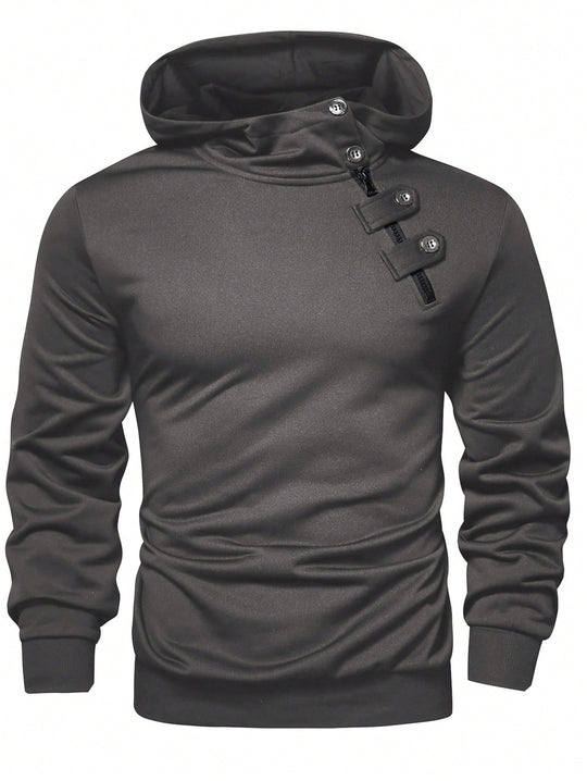 Herren Hoodie mit innovativem Kragen und praktischer Taschenlösung EB