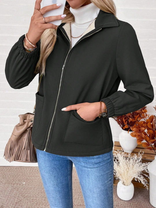 Damen Freizeitjacke mit Frontreißverschluss und praktischen Taschen EB