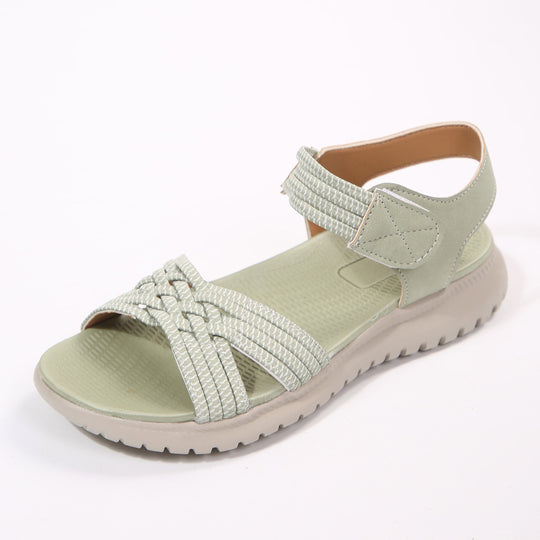 Damen Freizeitsandalen mit geflochtenem Riemen und rutschfester Sohle EB