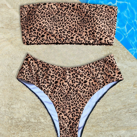 Damen Bandeau-Bikini mit hohem Beinausschnitt EB