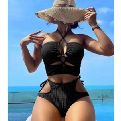 Damen Bikini-Set mit raffiniertem Cut-Out und hohem Taillenschnitt EB