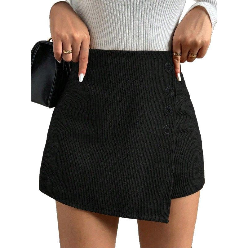 Damen Minirock mit Knopfdetails EB