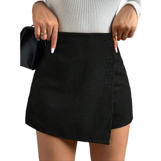 Damen Minirock mit Knopfdetails EB