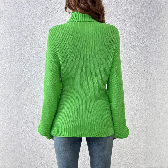 Damen Gemütlicher Rollkragenpullover mit strukturiertem Design EB