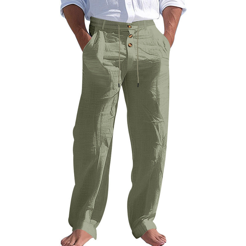 Herren elegante Stoffhose mit verstellbarem Kordelzug und praktischen Taschen EB