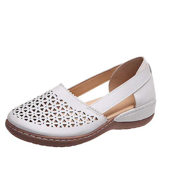 Damen  perforierte Slipper-Pumps mit seitlichen Cut-Outs elastischem Fersenband und dämpfender Komfortsohle EB