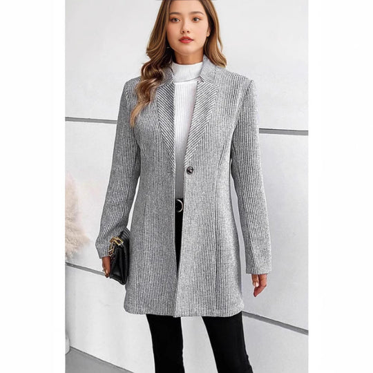 Damen Moderne Strickblazer mit schmalem Schnitt und eleganten Details EB