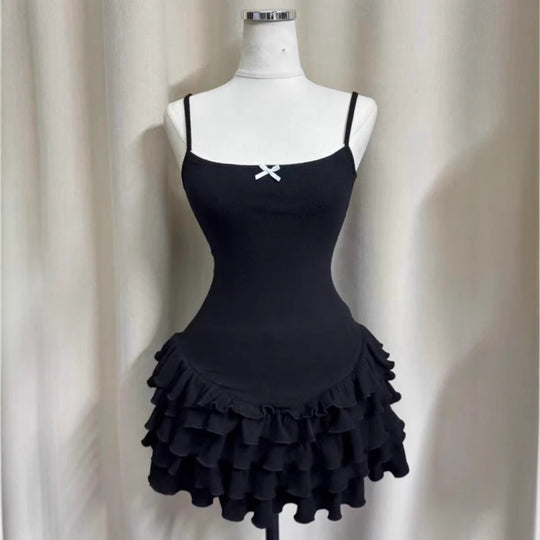 Damen Figurbetontes Rüschens Kleid EB