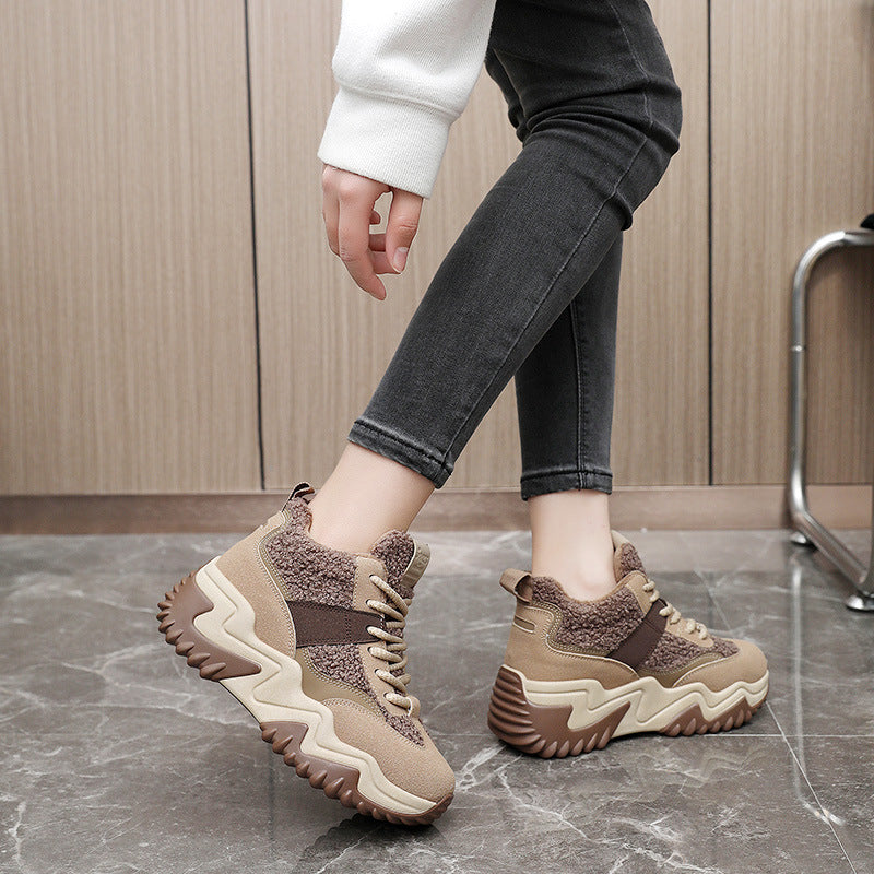 Damen Hohe Sneaker mit warmem Innenfutter und rutschfester Sohle EB