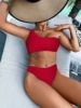 Damen Asymmetrischer Bikini mit Rippstruktur EB