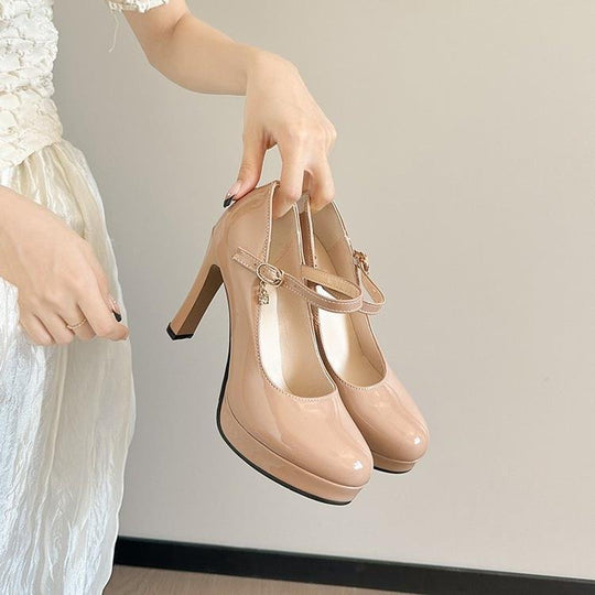 Damen High Heel Pumps mit modischem Riemchen-Design EB