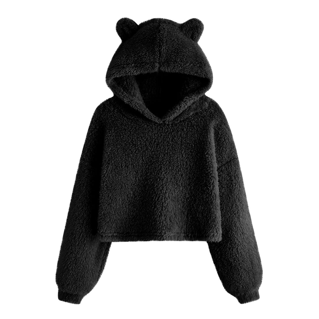 Damen Kuscheliger Fleece Hoodie mit Bärenohren EB